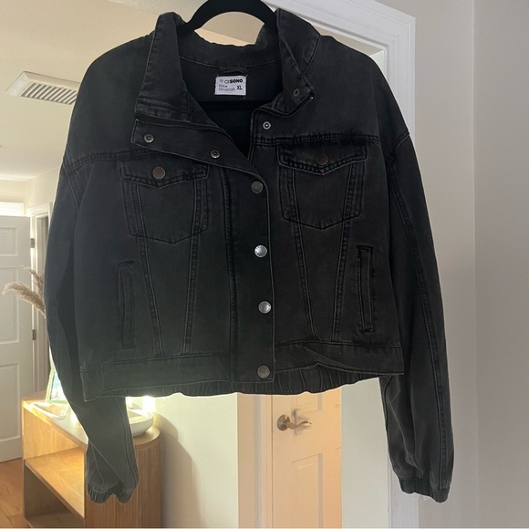 Pink Lily Jackets & Blazers - Vintage Inspired Black Denim Jacket, Women’s XL